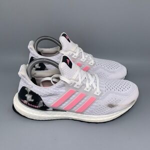 Adidas Ultraboost 5.0 DNA White Pink Running Shoes HP2479‎ Womens Sz 8